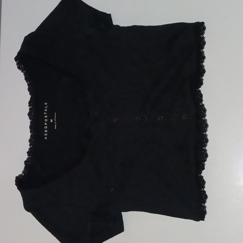 Black Button Up Croptop